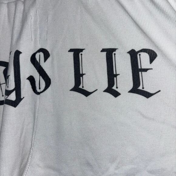 Boys Lie Rebel Drawstring White Shorts – Size Medium Loungewear Comfy Edgy Short - Picture 11 of 15